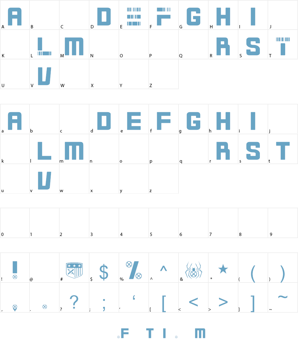 THE GIFTED Font Character